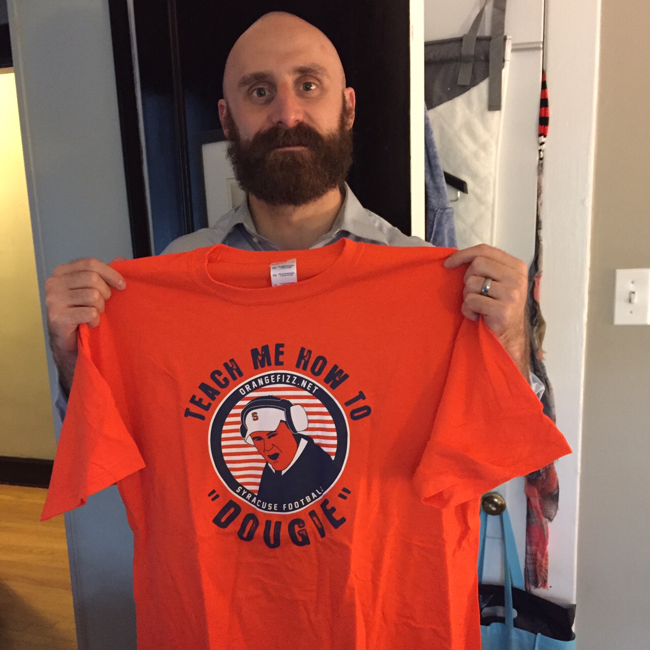 Reader Doug in Chicago Rocking His “Teach Me How to Dougie” Shirt